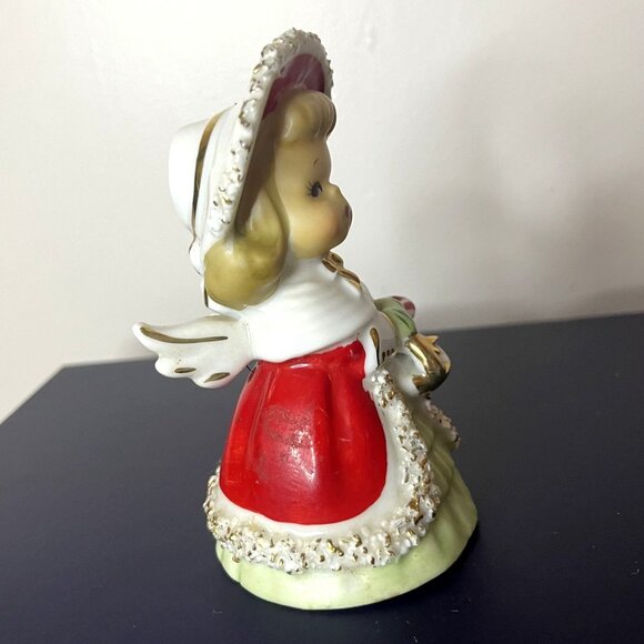 Vintage Lefton Christmas Bell Angel Porcelain Figurine Hand-Painted Signed - Picture 7 of 7